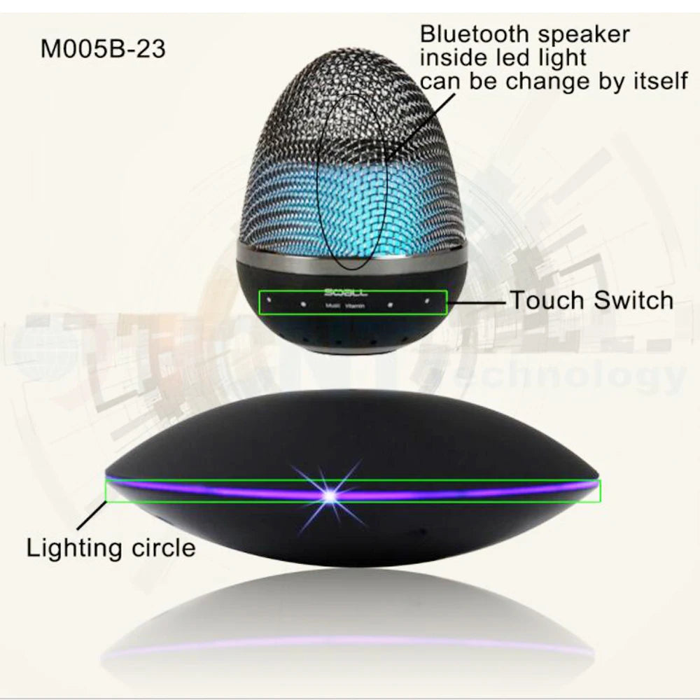 NEW LED Night Light Levitating Air Bluetooth audio Rotation Magnetic Suspension Floating Lamp For Bedroom Home Desk Decor Gfit