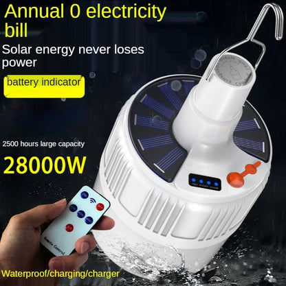 Solar LED Light Outdoor Waterproof Portable Camping Lamp USB Rechargeable LED Bulb Emergency Lamp Garden Solar Power Light Bulb