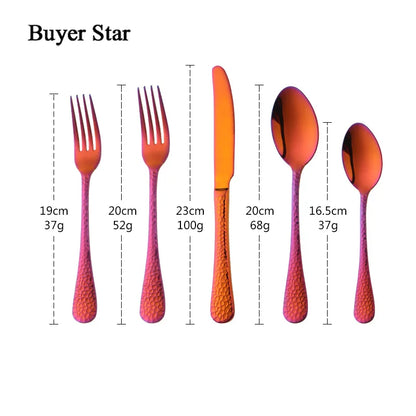 Buyer Star 5-45PCS Dream Color Flatware Gold Black Dinner Tableware Silverware Dinner Fork Spoon Knife Cutlery Set Drop Shipping