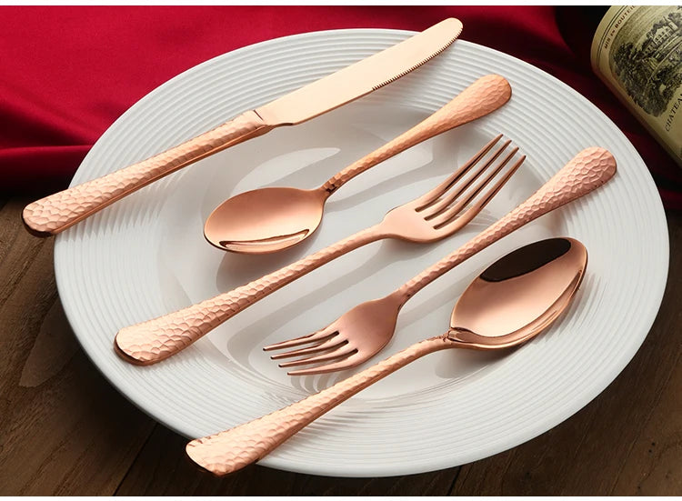 Buyer Star 5-45PCS Dream Color Flatware Gold Black Dinner Tableware Silverware Dinner Fork Spoon Knife Cutlery Set Drop Shipping