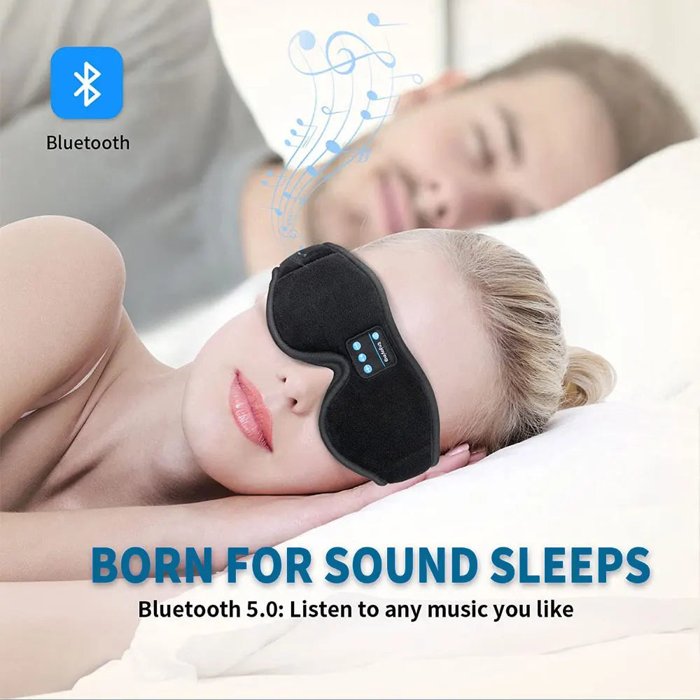 Mask For Sleep Headphones Bluetooth 3D Eye Mask Music Play Sleeping Headphones with Built-in HD Speaker