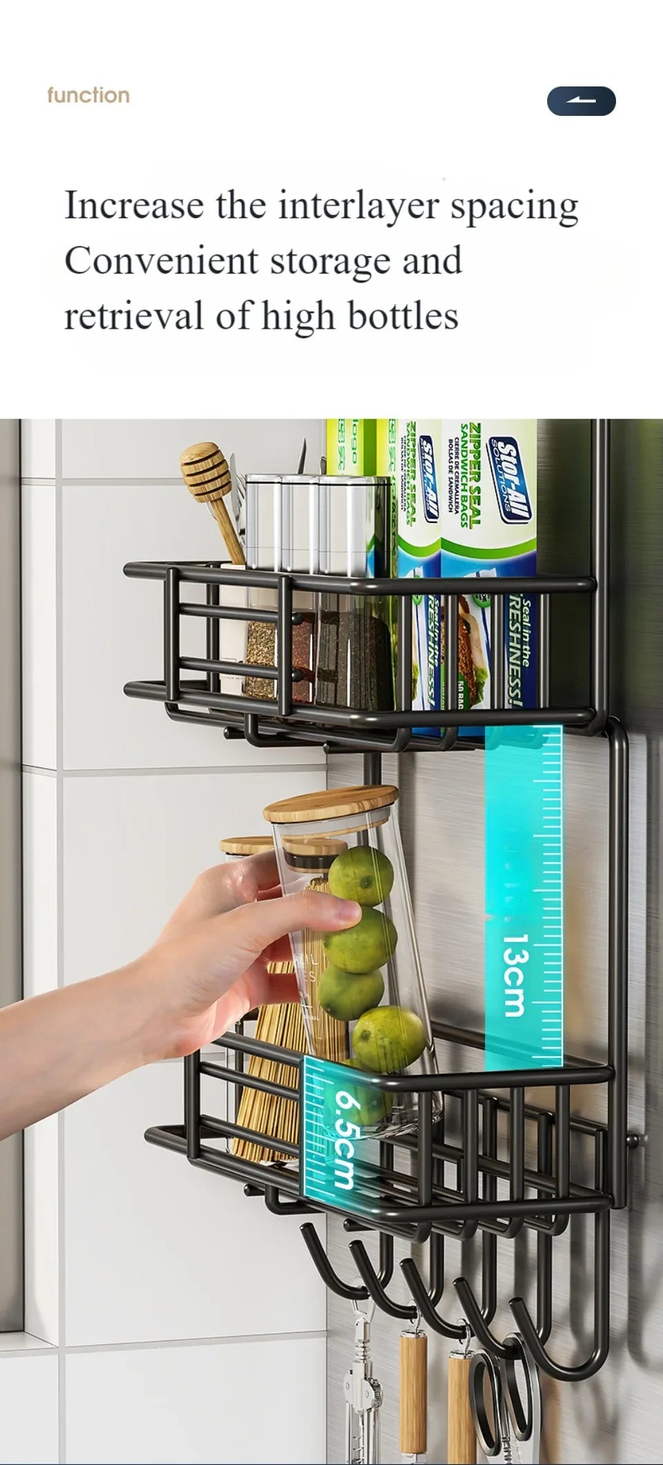 Refrigerator Storage Shelf For Kitchen Rack Refrigerator Wall Side Hanging Storage Rack Kitchen Fridge Shelfs Spice Organizer