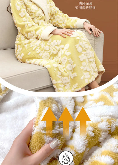 Lovers Robe Women Winter Flannel Bathrobe Thicken Warm Kimono Bath Gown Sleepwar Night Wear Plus Size 3XL Nightgown