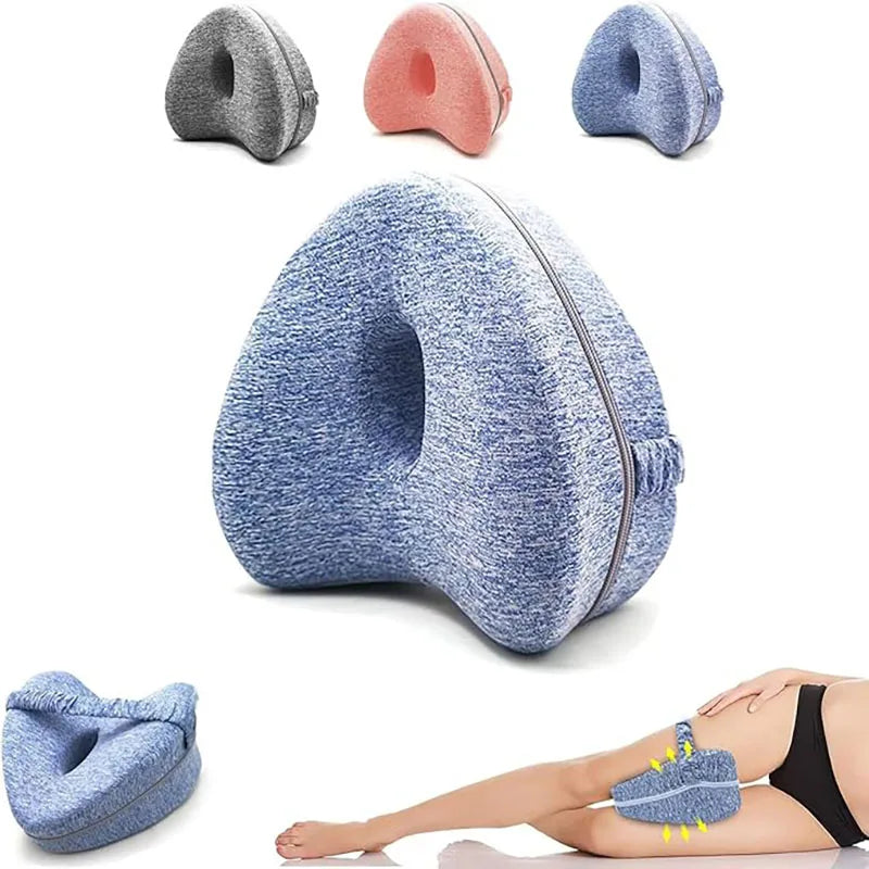 Memory Foam Knee Pillow Side Sleepers Smoothspine Alignment Pillow Relieve Hip Pain Sciatica Leg Pillows for Side Sleepers Home