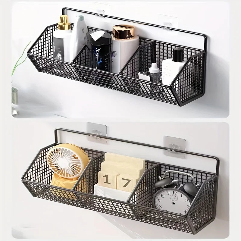 Wall Mounted Kitchen Storage Basket Suitable for Durable Metal Wire Storage of Spices, Garlic, Onions, and Vegetables