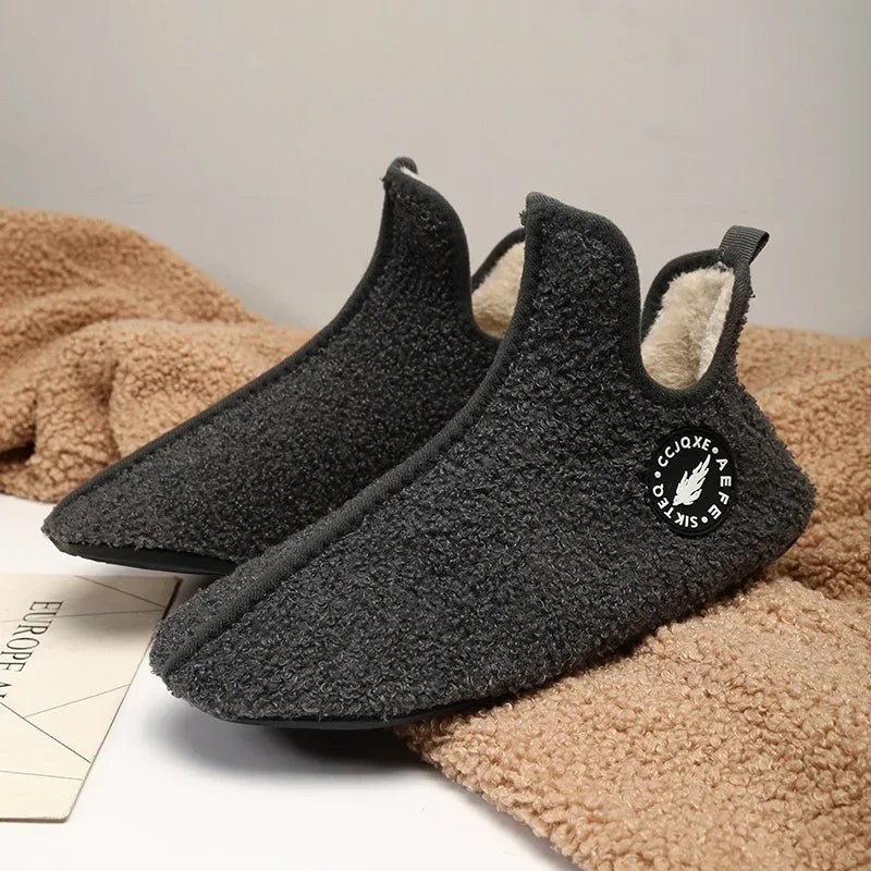 YRZL Men Winter Slippers High Quality Lightweight Disign Shoes Fashion Women Plush Slipper Warm Slip on Casual Shoe for Couples