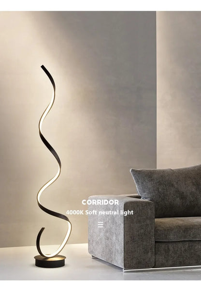 LED Floor Lamp Modern Remote Control Spiral Light For Living Room Bedroom Bedside Study Home Indoor Led Decorative Desk Lighting