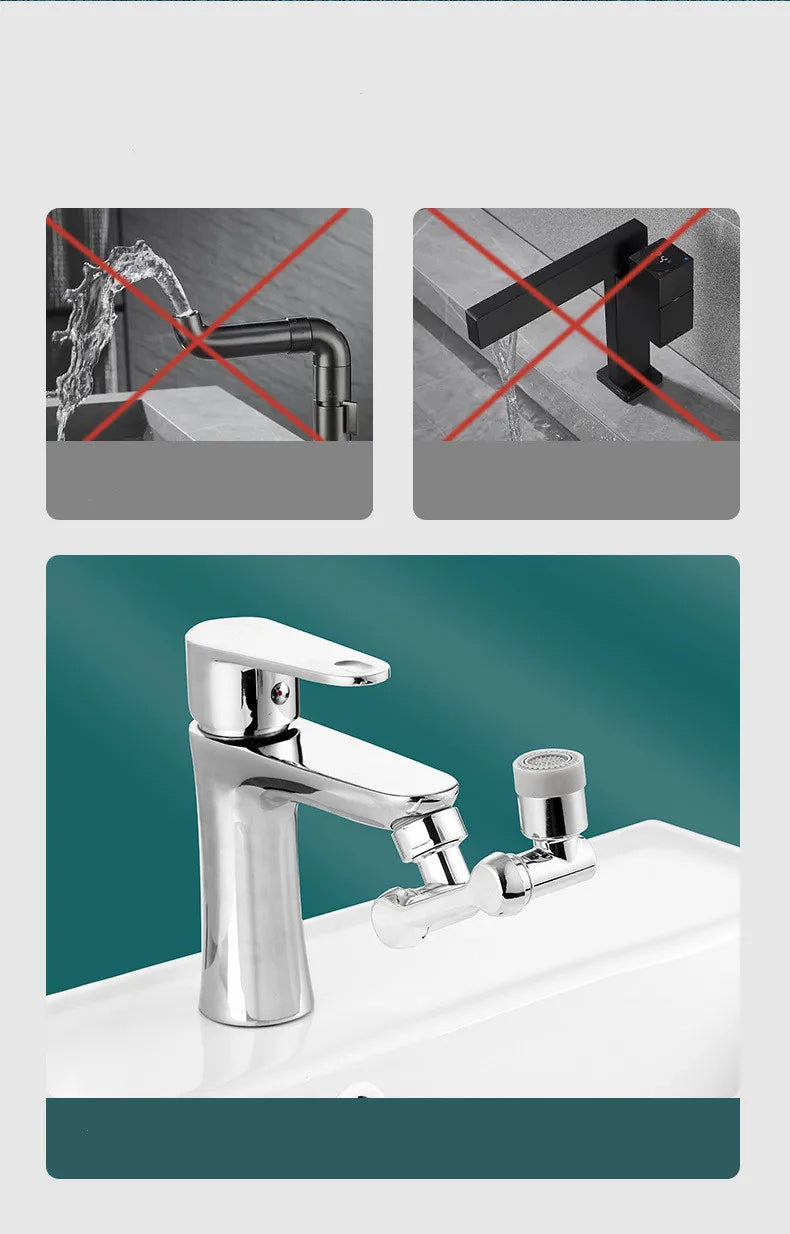 Mechanical arm universal faucet 1080 degree faucet bathroom basin faucet bubbler single gear dual gear optional