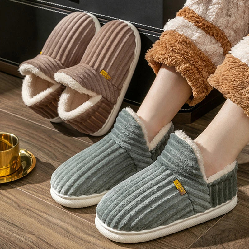 Shevalues Winter Plush Fur Slippers For Women Men Indoor Fluffy Warm Fuzzy Home Slipper Outdoor Fashion Fuzzy Soft Furry Slipper