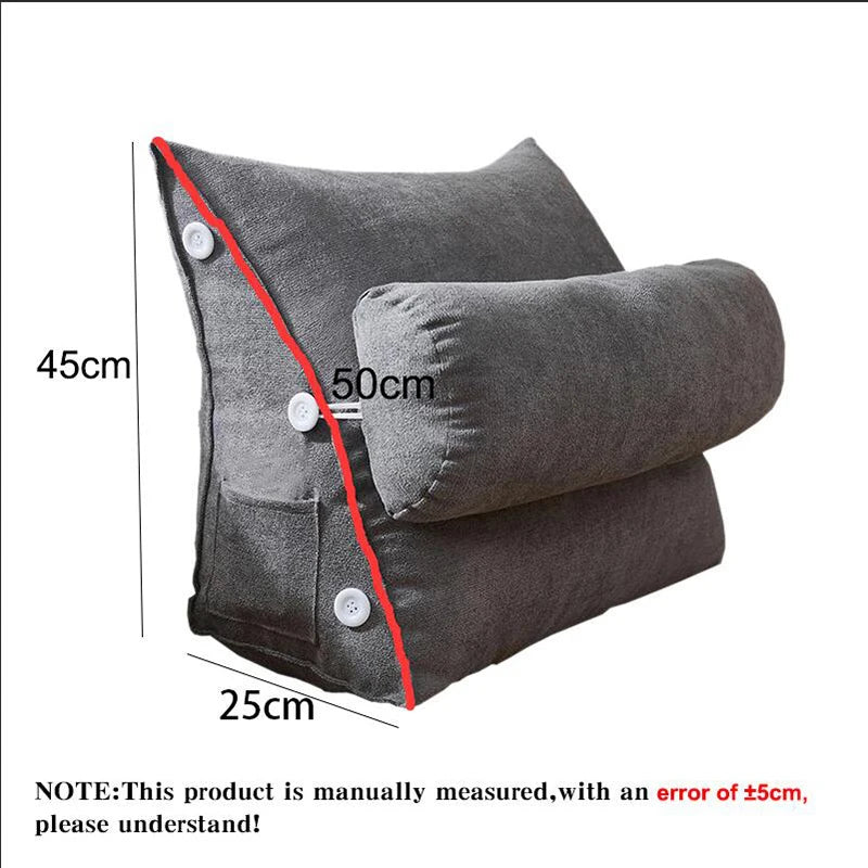 Bed Triangular Cushion Chair Bedside Lumbar Chair Backrest Lounger Lazy Office Chair Reading Living Room Pillow Household Decor