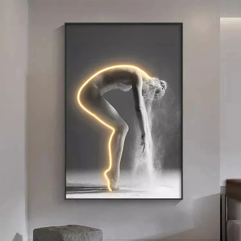 Modern Art Character Luminous Interior Painting LED Wall Lamp For Entrance Living Room Bedroom Bedside Decoration CX186DS