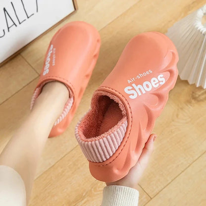 Eyriphy Women Winter Warm Slippers Fuzzy Soft Sole Waterproof Slides Non-Slips Fur Sports Shoes Plush Comfortable Outdoor Slides