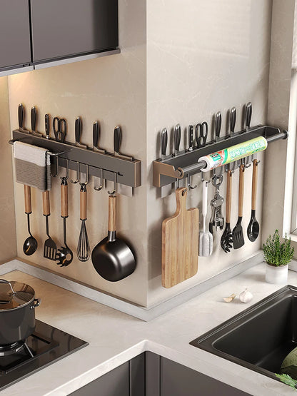 Stainless steel Kitchen Paper Towel Rack Wall Shelf with Hook Kitchen Gadgets Hanging Organizers Storage Utensils for Kitchen