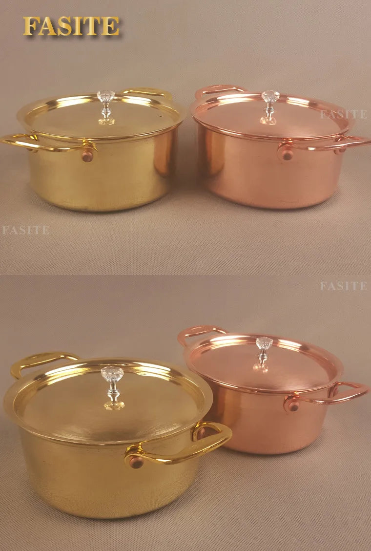 Pure Copper Small Hot Pot For One Person Cooking Induction Cooker Soup Pot with Lid 17cm Easy To Clean Single Serving Pot Best