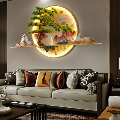 2024 Modern Wall Lamp LED Chinese Landscape Creative Wall Lamp Home Living Room Study Bedroom Decoration Outdoor Wall Decoration