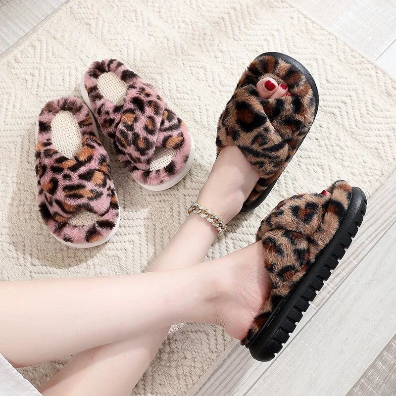 2024 Autumn Winter New Women Home Slippers Open-Toe Cross Band Linen Soled Indoor Slides Linen Soled Non-Slip Bathroom Slippers