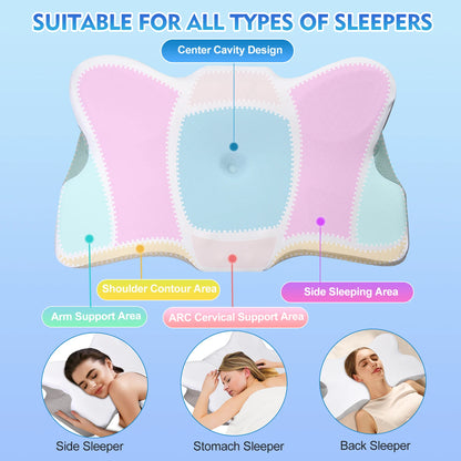 Pulatree New Odorless Orthopedic Pillow For Neck And Shoulder Pain Memory Foam Neck Pillow Ergonomic Sleeping Cervical Pillow