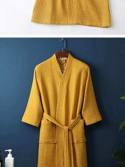 Men Women 100% Cotton Terry Bathrobe Suck Water Towel Sleepwear Spa Hotel Long Bath Robe Kimono Plus Size Dressing Gown Lovers