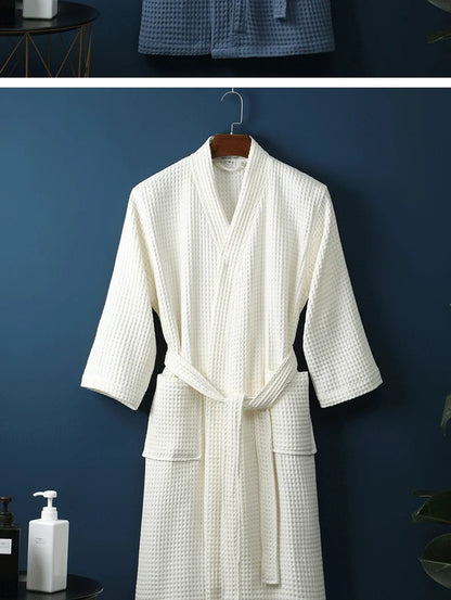 Men Women 100% Cotton Terry Bathrobe Suck Water Towel Sleepwear Spa Hotel Long Bath Robe Kimono Plus Size Dressing Gown Lovers