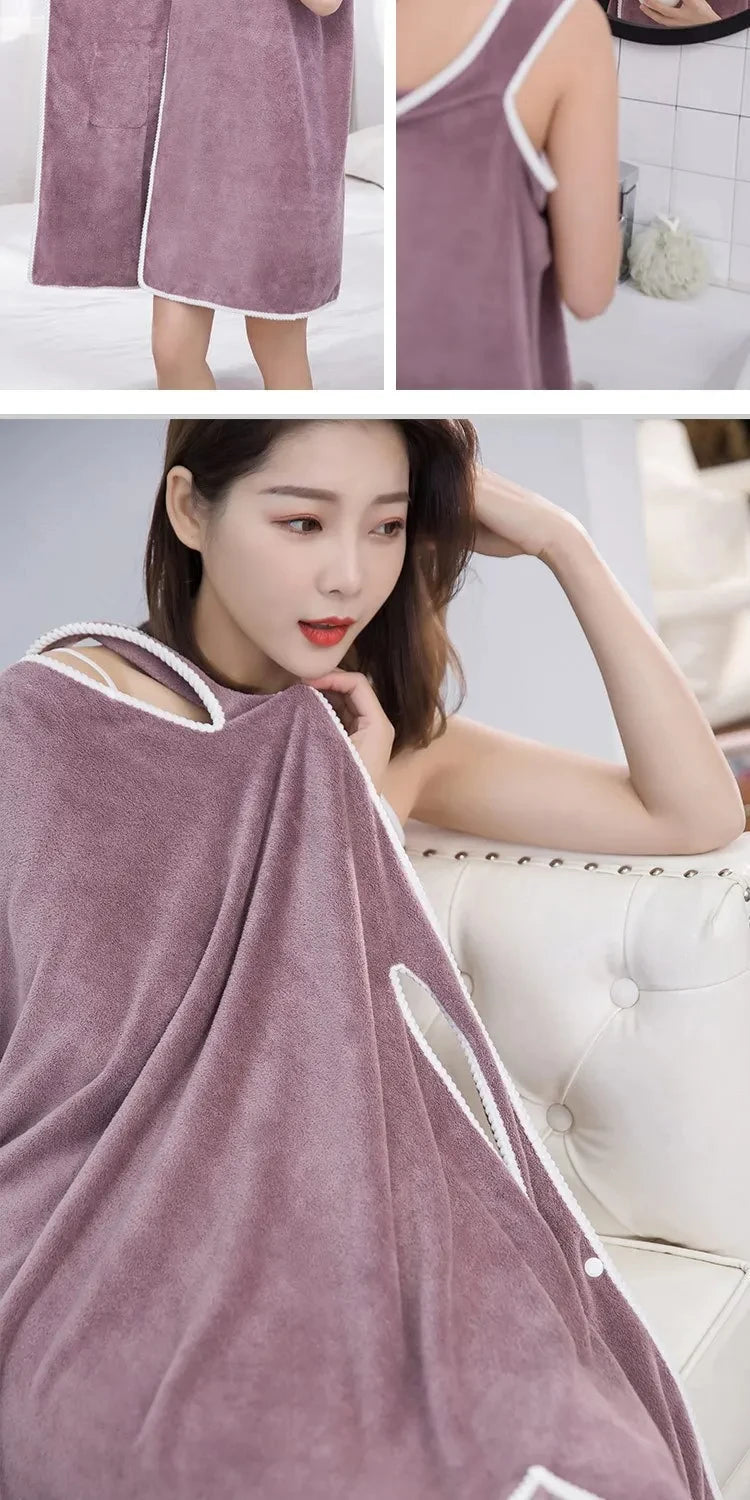 Womens Bath Towels Girls Wearable 150*75Cm Fast Drying Bathing Beach Spa Bathrobes Wash Clothing, Shower Bath And Gym Towel