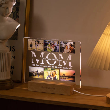 Personalized Custom Photo Text 3D Acrylic Lamp Customized Bedroom NightLight for MOM DAD LOVE Family Friend Birthday Day Gift