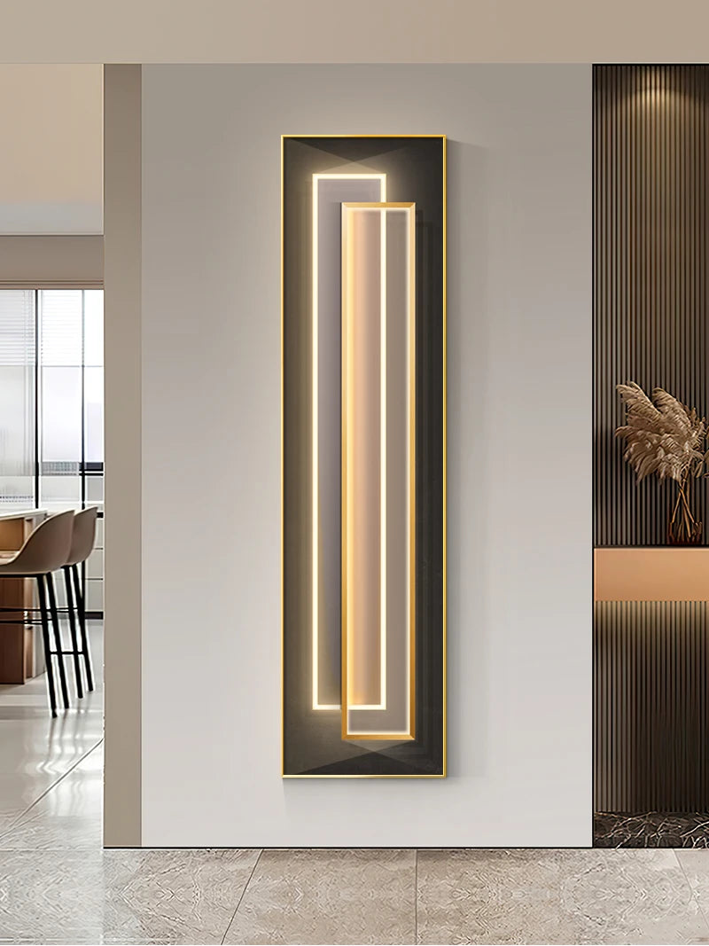 Modern Creative Art Decorative Painting Light Led Hanging Painting Light Simple Vertical Long Living Room Corridor Mural E27