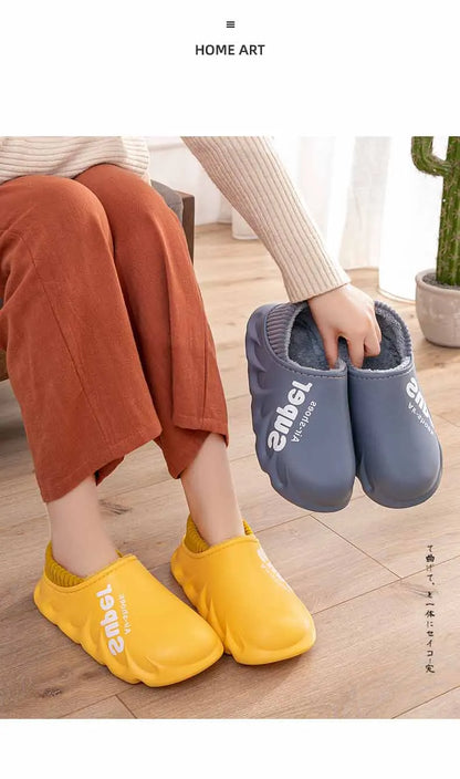 Eyriphy Women Winter Warm Slippers Fuzzy Soft Sole Waterproof Slides Non-Slips Fur Sports Shoes Plush Comfortable Outdoor Slides