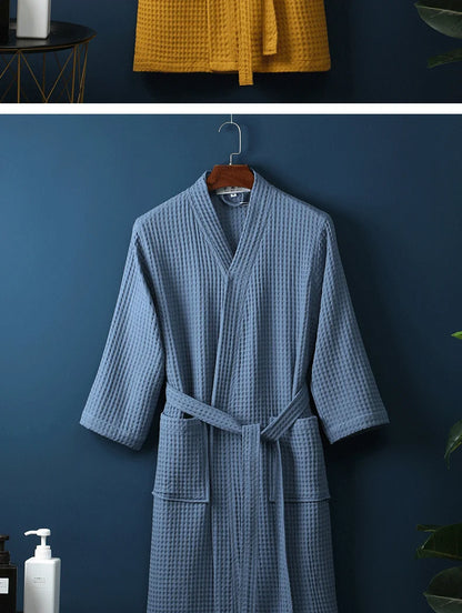 Men Women 100% Cotton Terry Bathrobe Suck Water Towel Sleepwear Spa Hotel Long Bath Robe Kimono Plus Size Dressing Gown Lovers