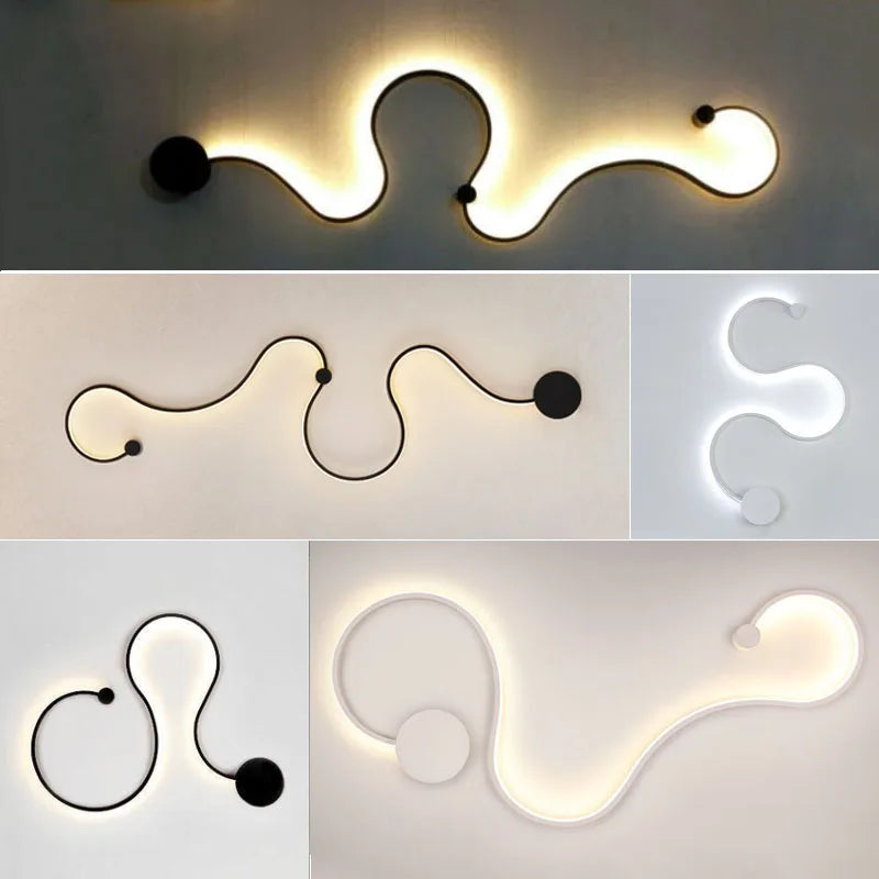 Modern Wall Lamps for Bedroom Study Living Balcony Room Acrylic Home Deco in White Black Iron Body Sconce Led Lights Fixtures