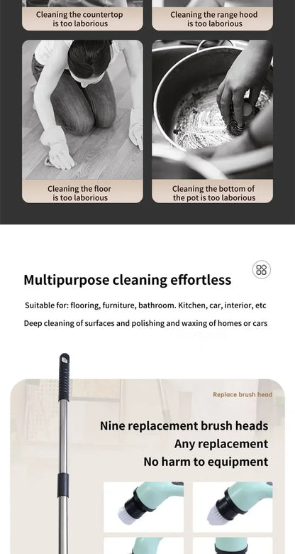 Wireless Electric Cleaning Brush Bathroom Window Kitchen Automotive Multifunctional Household Rotating Cleaning Machine