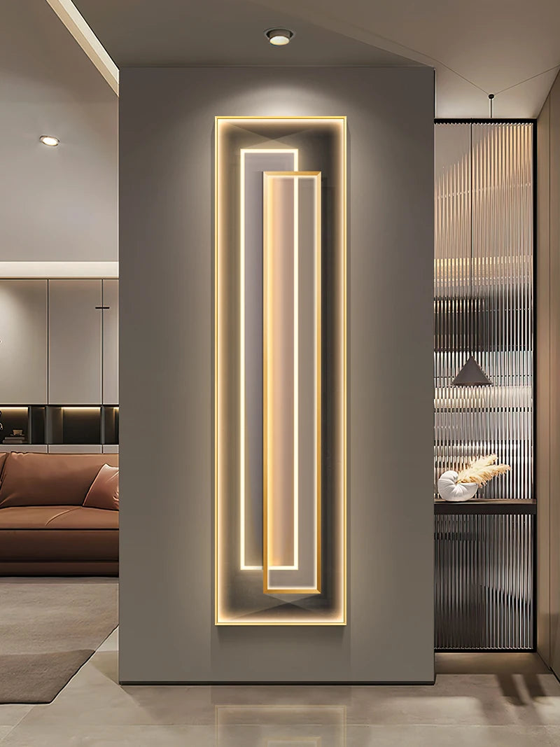 Modern Creative Art Decorative Painting Light Led Hanging Painting Light Simple Vertical Long Living Room Corridor Mural E27