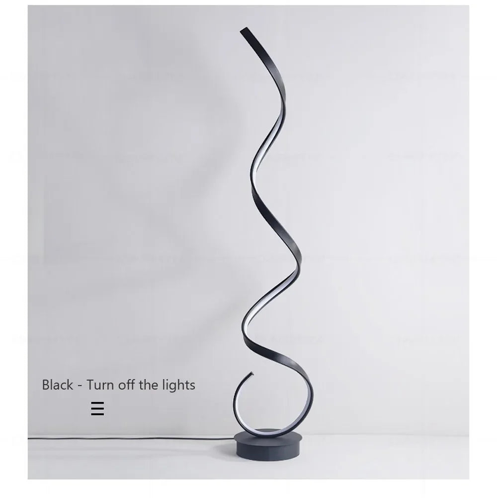 LED Floor Lamp Modern Remote Control Spiral Light For Living Room Bedroom Bedside Study Home Indoor Led Decorative Desk Lighting