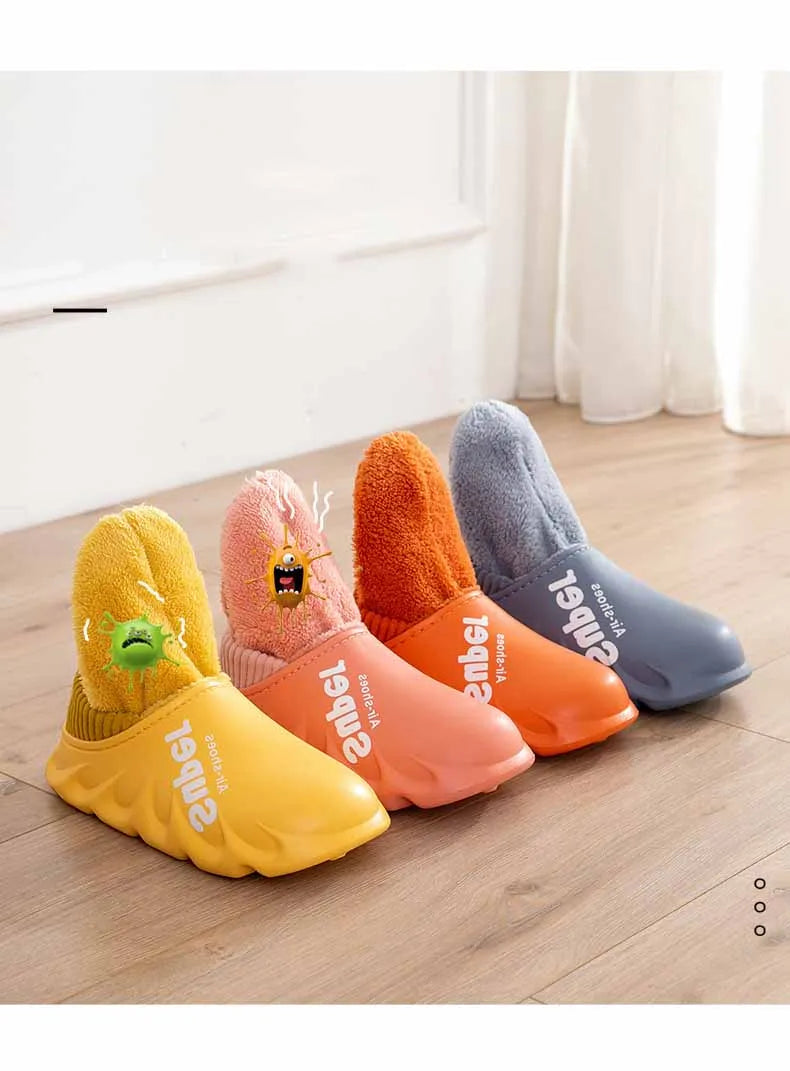 Eyriphy Women Winter Warm Slippers Fuzzy Soft Sole Waterproof Slides Non-Slips Fur Sports Shoes Plush Comfortable Outdoor Slides