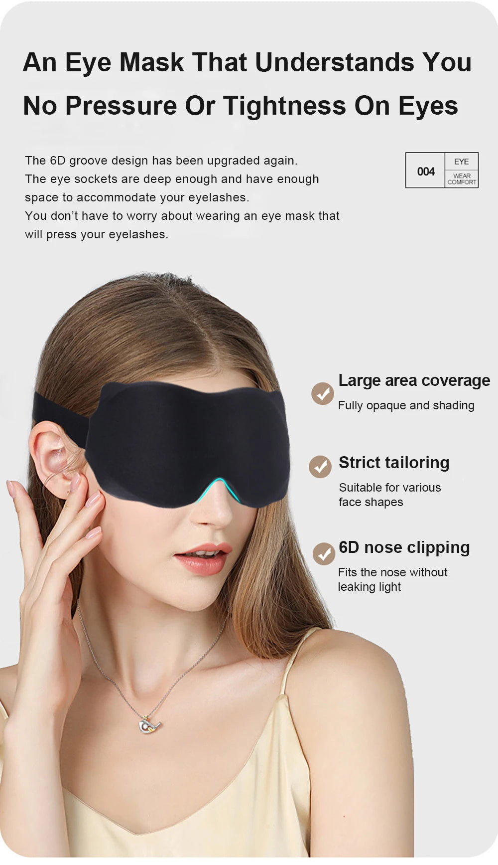 3D Mask for Sleep Eye Mask Lights Blockout Soft Padded Sleeping Masked Fabric Cover Shade Blindfold Eyepatch Travelsleepmask