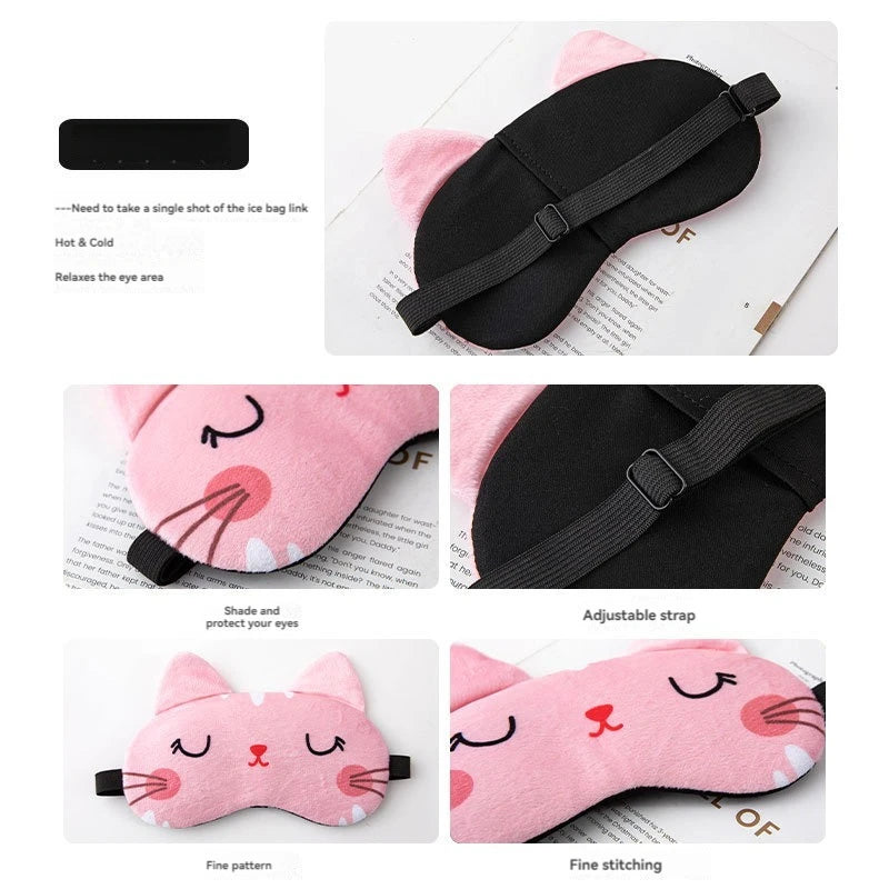 Sleeping Mask Sleeping Blindfold Soft Plush Eye Masks Cute Cat Eye Cover Plush Mask Eyepatch Nap Health Eye Cover