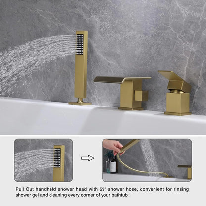 Tub Faucet Waterfall Tub Filler Waterfall Deck Mount Bathtub Filler Faucet