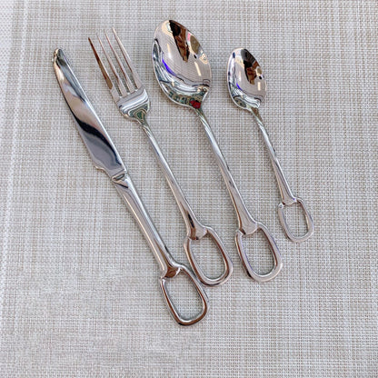 5Pcs Luxury Tableware Set tainless Steel Knife Fork Spoon Cutlery Set Elegant Dinnerware Set Hangable Design Customizable Logo