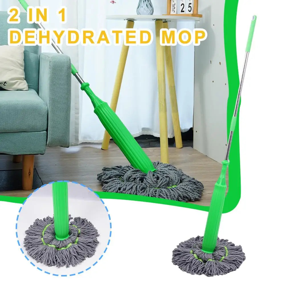 Floor Washing Mop Squeeze Household Cleaning Floor Wash Wet Mop for Floor Cleaning Fiber Absorbent Mop 2 in 1 Dehydrated Mop