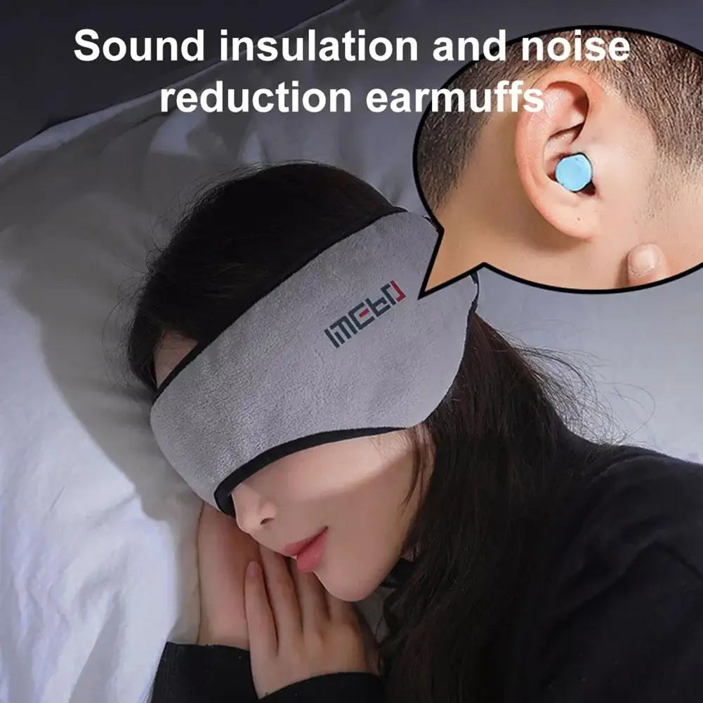 1 Set Soundproof Earmuffs For Sleeping Unisex Ear Warmer Winter Head Band Ski Ear Muff Earplugs Headband Hair Band Eyes Ban I7B2