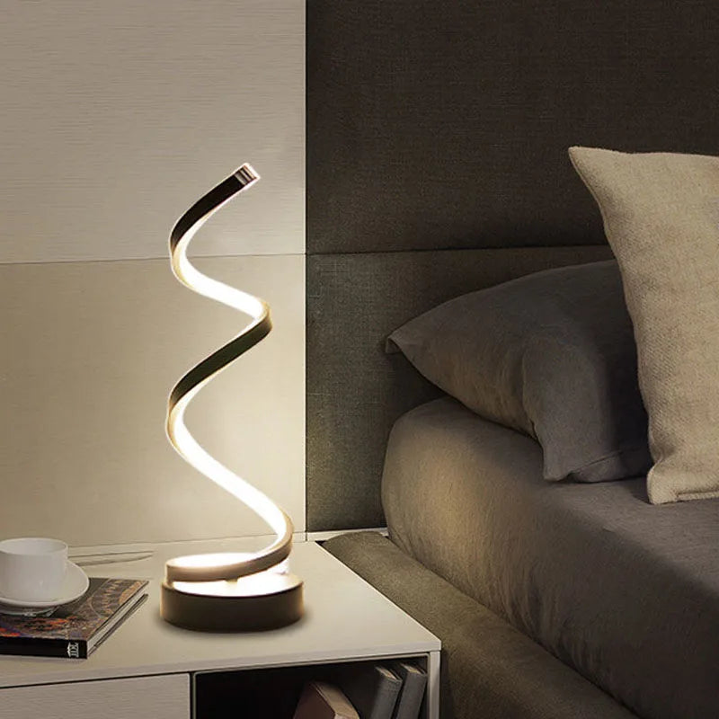 LED Floor Lamp Modern Remote Control Spiral Light For Living Room Bedroom Bedside Study Home Indoor Led Decorative Desk Lighting