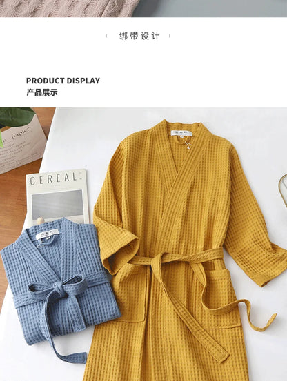 Men Women 100% Cotton Terry Bathrobe Suck Water Towel Sleepwear Spa Hotel Long Bath Robe Kimono Plus Size Dressing Gown Lovers