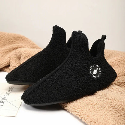 YRZL Men Winter Slippers High Quality Lightweight Disign Shoes Fashion Women Plush Slipper Warm Slip on Casual Shoe for Couples