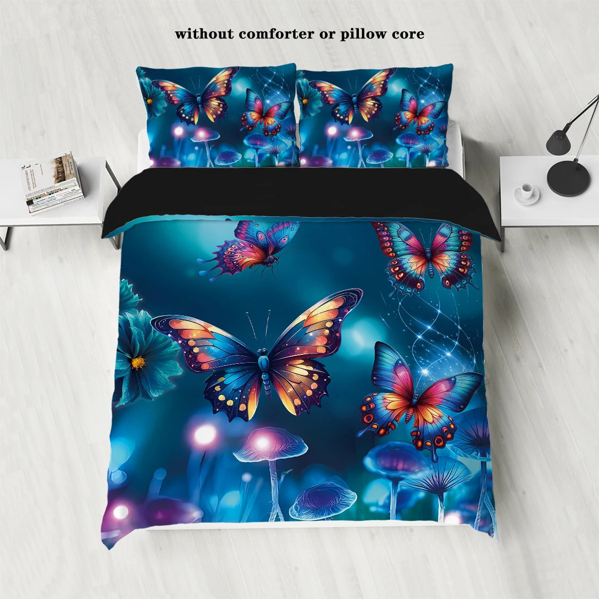 3pcs  Fairy Forest Butterfly Bedding for Bedroom/Guest Room - 1 Duvet Cover + 2 Pillowcases (Core Not Included) ﻿