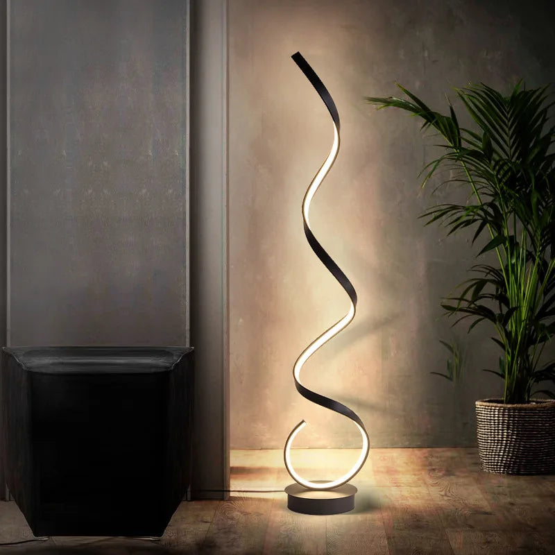 LED Floor Lamp Modern Remote Control Spiral Light For Living Room Bedroom Bedside Study Home Indoor Led Decorative Desk Lighting