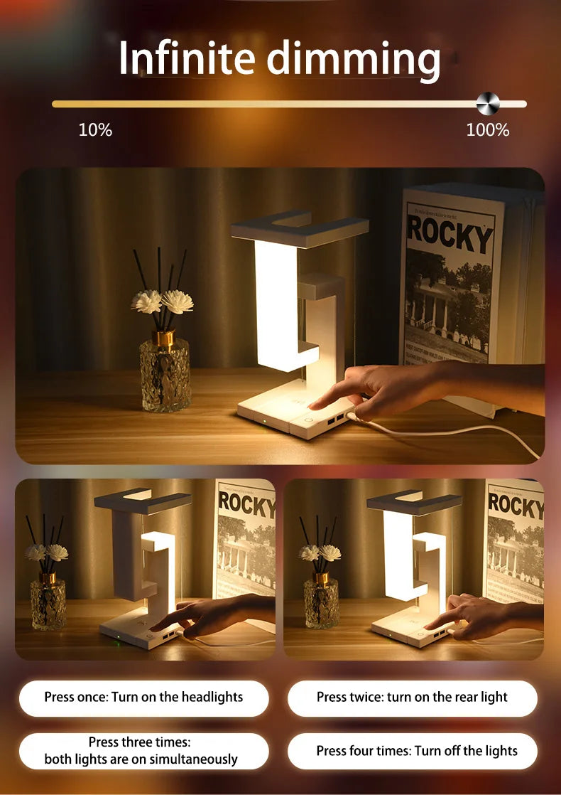 Lamp Bedside Table Creative Mobile Phone Wireless Charging Suspended Desk Lamp Home Atmosphere Decoration Gift Small Night Light