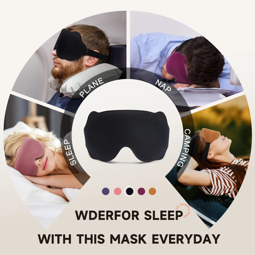 3D Mask for Sleep Eye Mask Lights Blockout Soft Padded Sleeping Masked Fabric Cover Shade Blindfold Eyepatch Travelsleepmask