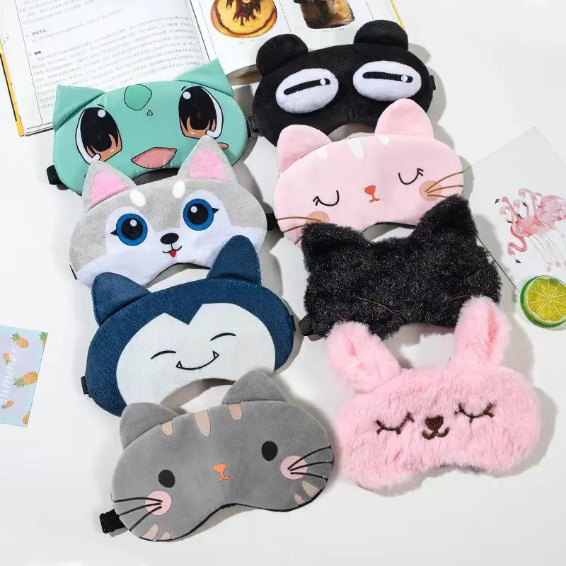 Sleeping Mask Sleeping Blindfold Soft Plush Eye Masks Cute Cat Eye Cover Plush Mask Eyepatch Nap Health Eye Cover