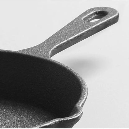 Uncoated Nonstick Frying Pan Signature Teardrop Handle Cast Iron Small Omelette Pan Multi-size Heat-Resistant Saute Pot Kitchen