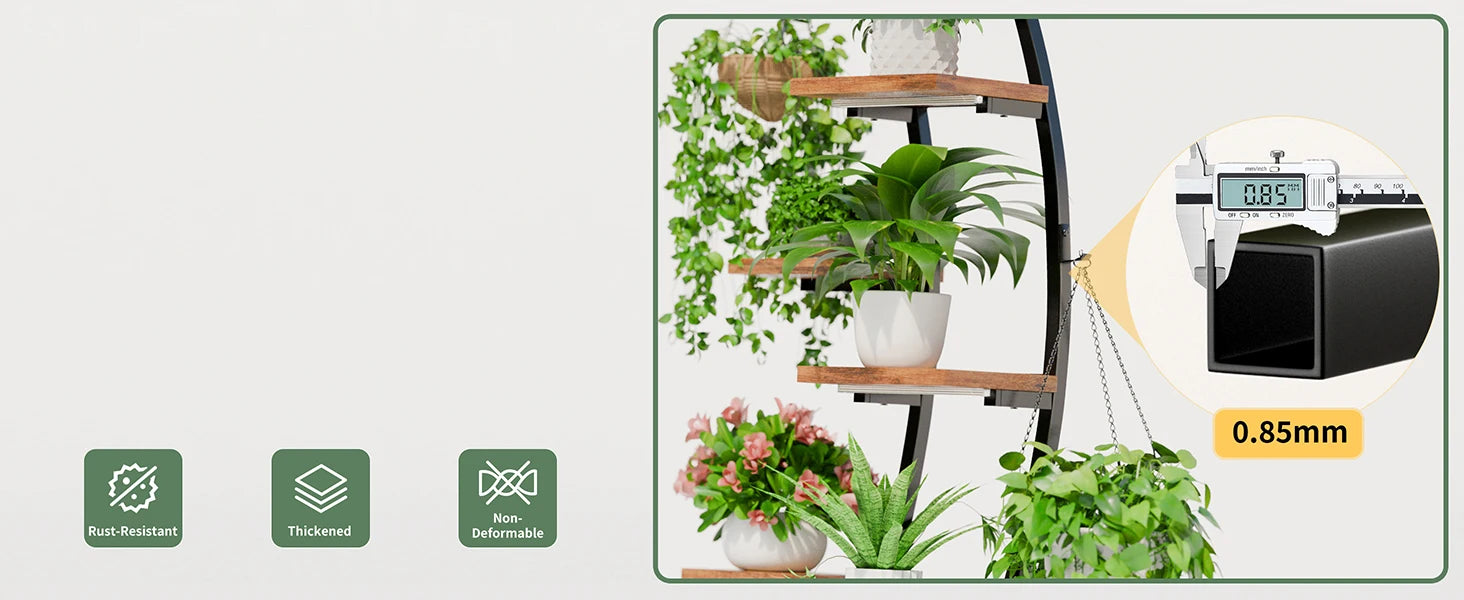 Stand Indoor with Grow Lights, 9 Tiered Metal Plant Shelf, 63&quot; Tall Plant Stand for Indoor Plants Multiple, Large Plant Rack Dis