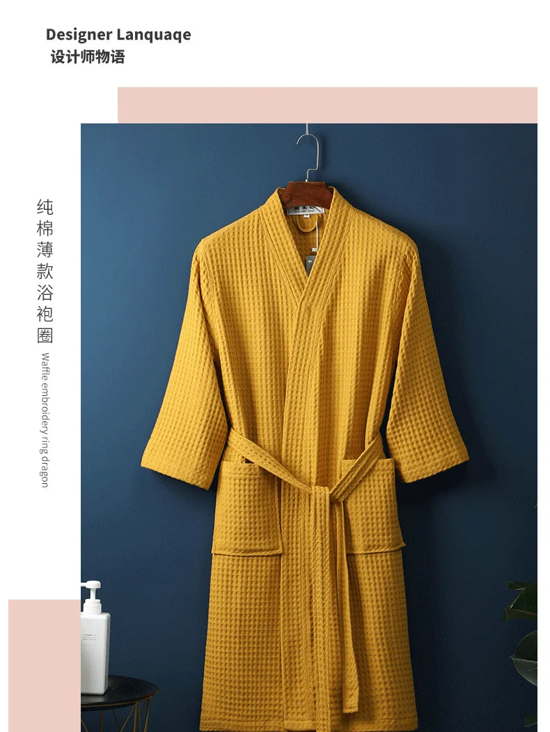 Men Women 100% Cotton Terry Bathrobe Suck Water Towel Sleepwear Spa Hotel Long Bath Robe Kimono Plus Size Dressing Gown Lovers